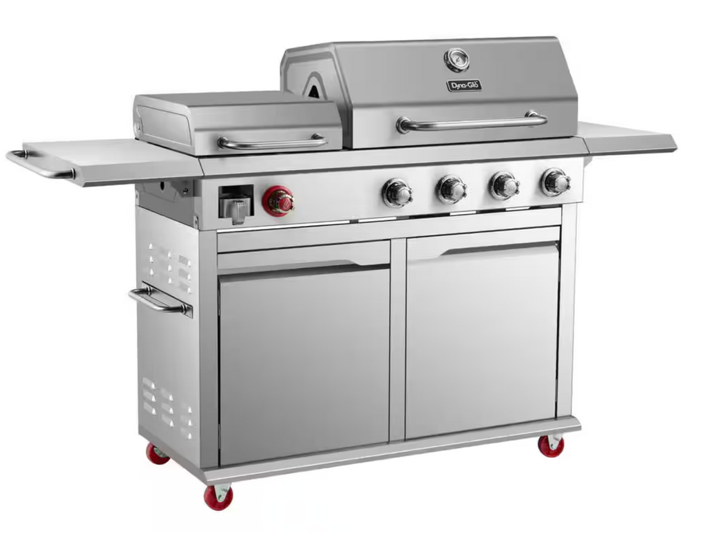 Parrilla a Gas 4 Quemadores + Plancha Acero Inoxidable Dyna-Glo