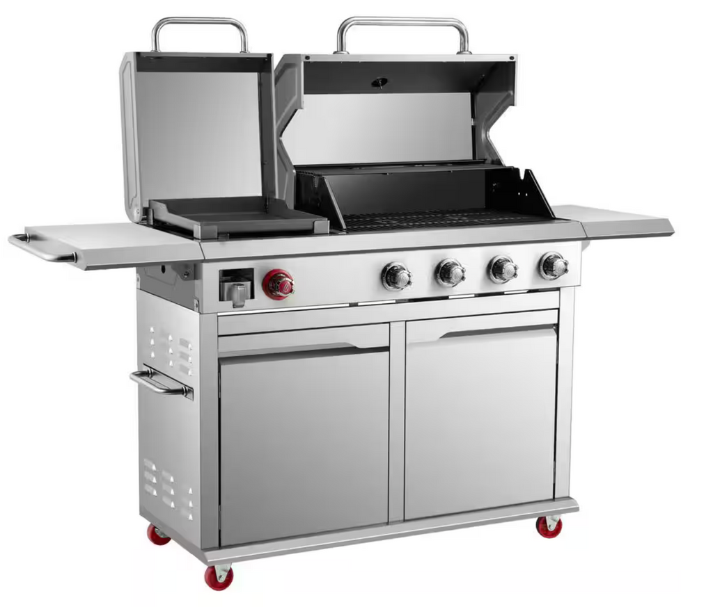 Parrilla a Gas 4 Quemadores + Plancha Acero Inoxidable Dyna-Glo