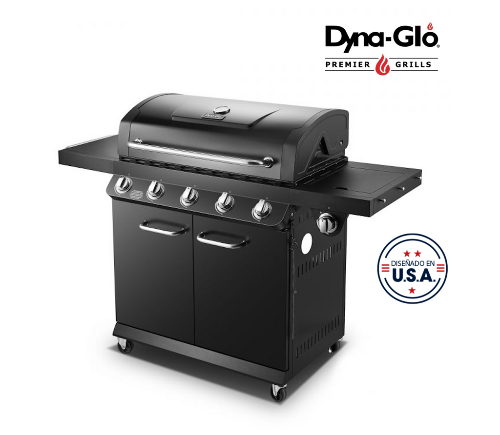 Parrilla a Gas 5 Quemadores + Lateral Acero Inoxidable Premier Dyna-Glo