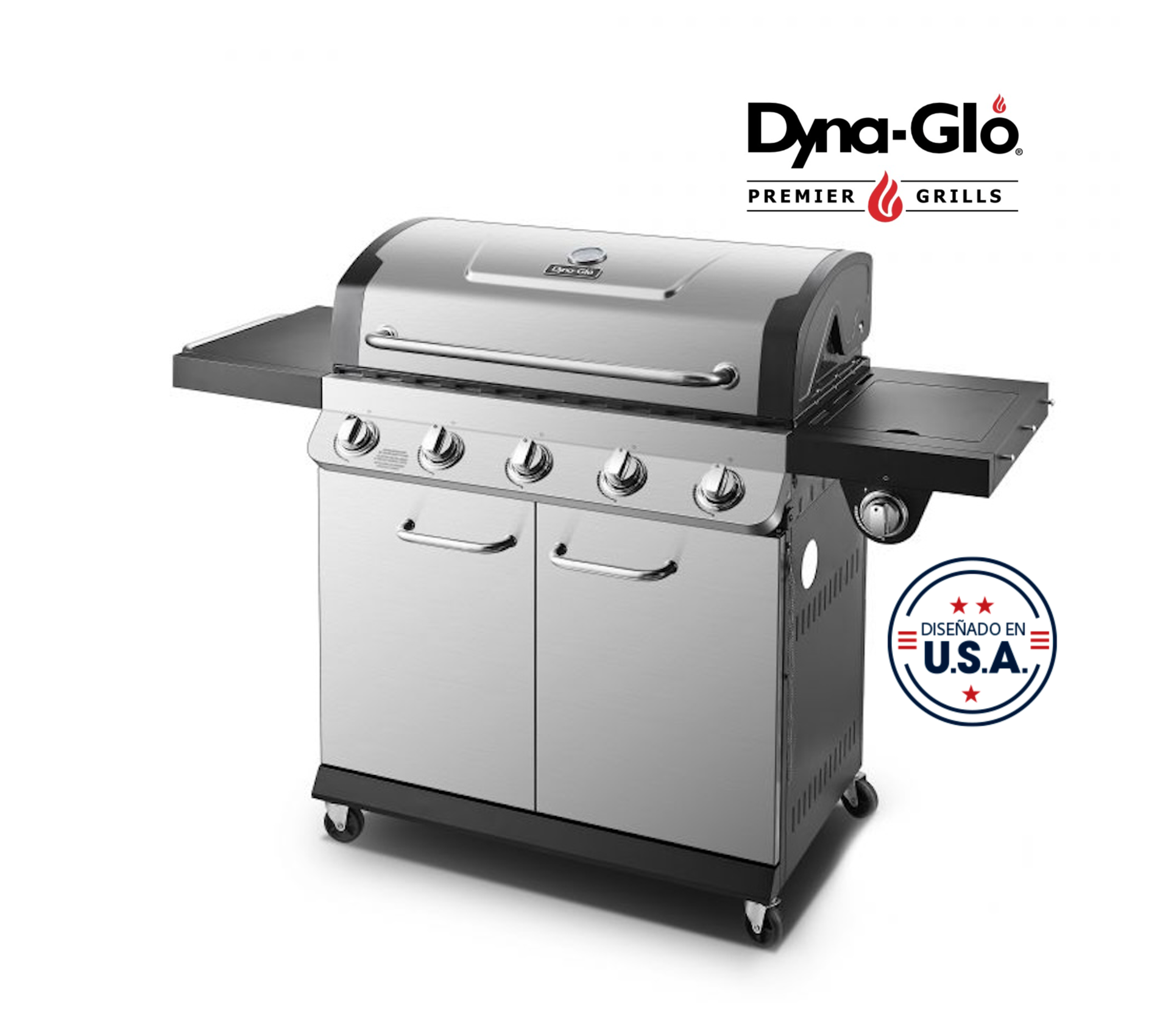 Parrilla a Gas 5 Quemadores + Lateral Acero Inoxidable Premier Dyna-Glo